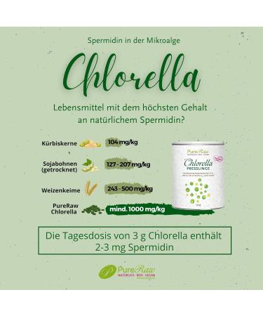 Pureeraw Chlorella Tablets 1000g | Raw Vegan Pure & Controlled German Chlorella Algae - Rich in Vitamin B12 Iron Chlorophyll & Spermidine | International Shipping - Buy Online on GoSupps.com