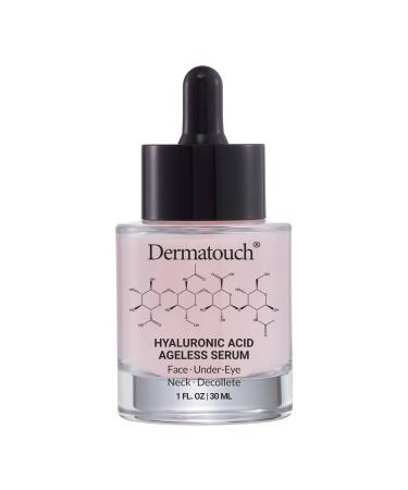 Dermatouch Hyaluronic Acid Ageless Serum With Collagen Vitamin C A & E and Moringa Hydrating Daily Face Serum With Vitamins and Antioxidants Clean Skin Care Made in USA 1 Fl Oz