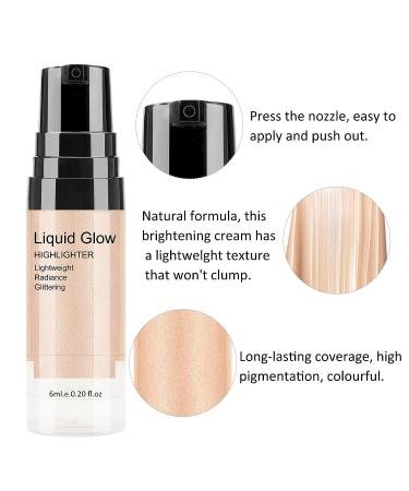 Boobeen Liquid Highlighter - Shimmer Glow Illuminator Drops for Radiant Skin - Champagne - Buy Online on GoSupps.com