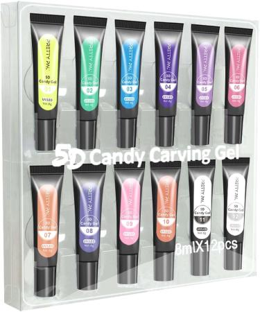 5D Nail Painting Gel 12 Colors 5D Candy Jelly Nail Art Painting Glue Multifunctional Candy Jelly Manicure Glue Set for DIY Styling Carving Xiaoguozi 12pcs - Buy Online on GoSupps.com