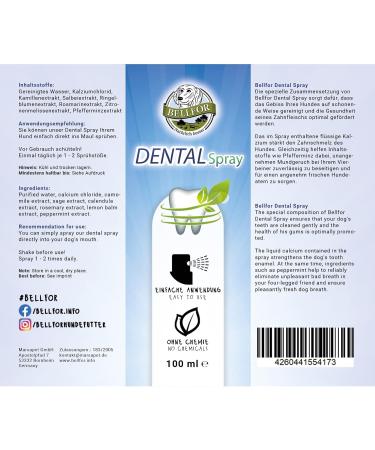 Bellfor Natural Dental Care for Dogs - Tartar Control Easy Dosage All Breeds | Savings Set: Powder Sticks Spray (100g) - Buy Online on GoSupps.com