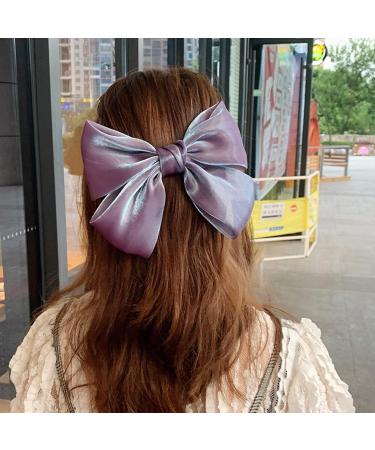 Large Bow Organza Shiny Hair Clips Hair Pins Bowknot Embroidery Butterfly Alligator Clips Ponytail Holder Barrette Bobby Pins for Women Girls Party Hair Accessories - Buy Online on GoSupps.com