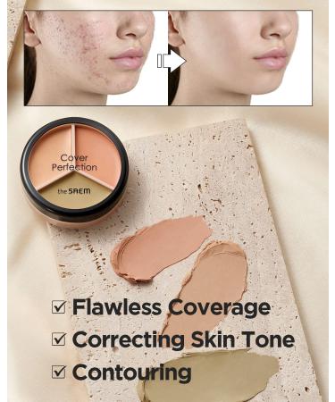 THE SAEM Cover Perfection Triple Pot Concealer - Correct Beige - Buy Online on GoSupps.com