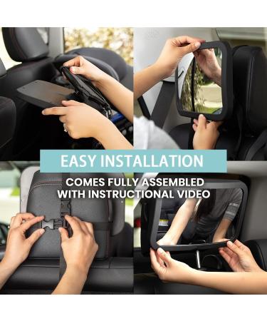 Goldmiky 360 Baby Car Mirror - Adjustable Rear View Mirror for Child Seats | Large Vision & Safety for Backseat Travel - Buy Online on GoSupps.com