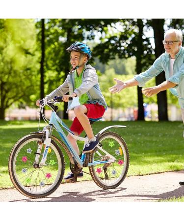 Uyuyong 15-Piece Colorful Reflective Bike Spokes Set | Clicker Spokes & Star Reflectors for Kids | Night Bike Safety & Decoration Accessories - Buy Online on GoSupps.com