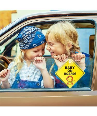 Plabbdpl Baby On Board Car Warning Signs - 2-Piece Safety Stickers with Suction Cups | Perfect for Car Windows (12x12 cm) - International Shipping Available - Buy Online on GoSupps.com