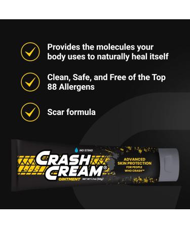 CRASH CREAM Non-Toxic Antibiotic Free Skin Repair for Cuts Scrapes & Burns Supports Natural Active Skin Repair Compare to Triple Antibiotic Ointment Great for First Aid Kit (15g Small Tube) - Buy Online on GoSupps.com
