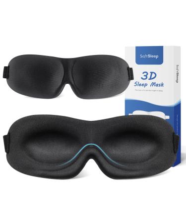 Sleep Eye Mask for Men Women 3D Contoured Cup Eye Cover for Sleeping Ultralight No Eye Pressure Blindfold Soft & Breathable Block Out Light Eye Mask for Travel Nap Meditation