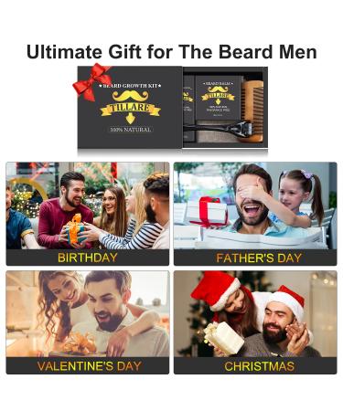 Beard Growth Kit - Derma Roller, Oil, Balm, Comb, Razor & Brush Stands - Men's Gift Set - Buy Online on GoSupps.com