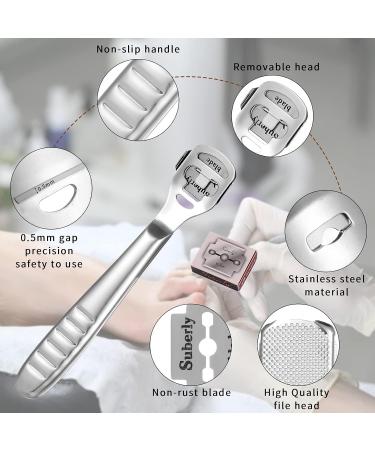 Bestomrogh 5 Foot Razor & Pedicure Set - Professional Corneal Foot Fish Fork with 10 Replacement Blades & Case - Ideal for Smooth Healthy Feet - Buy Online on GoSupps.com