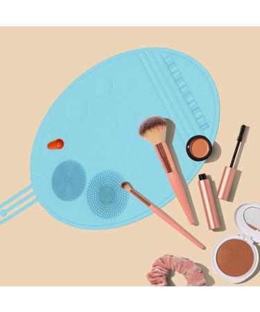 Perfeclan Brush Cleaning Mat Silicone Makeup Brush Cleaning Mat Palette Cosmetic Brushes Scrubber Mat for Travel blue - Buy Online on GoSupps.com