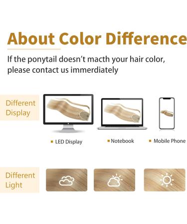 16 inch Wrap Around Ponytail Extension Human Hair 100% Real Remy One Piece Clip in Hair Pieces for Women Natural Invisible Highlights (80g #18P613 Ash Blonde&Bleach Blonde) - Buy Online on GoSupps.com