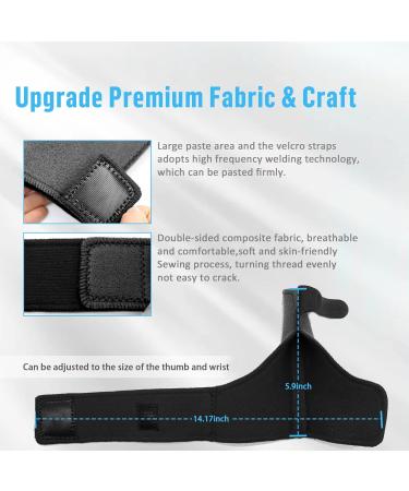 Shellvcase Reversible Thumb Brace - Fits Left & Right Hand - Women & Men - Black - Buy Online on GoSupps.com