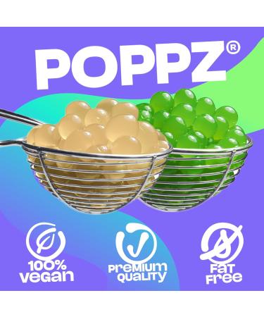 Bubble Mania Bubble Tea Pearls | Vegan & Gluten-Free Popping Boba Lychee & Green Apple - 100% Ready to Eat (Pack of 2) - Buy Online on GoSupps.com