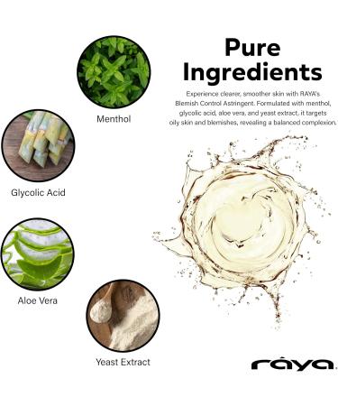 RAYA Blemish Control Astringent 8 oz | Facial Toner for Oily & Break-Out Skin | Normalize pH & Regulate Oil | Vitamin B Infused | Perfect for Teens - Buy Online on GoSupps.com