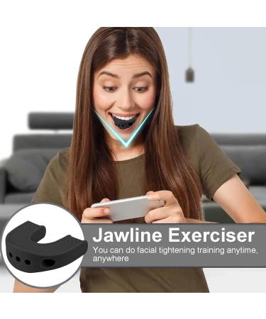 Jaw Trainer Women Silicone Double Chin Reducer Jawline Exerciser | Compact Jawline Shaper Jaw Sculpting Tool for Women Men Black - Buy Online on GoSupps.com
