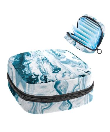 GIAPB Period Bag Sanitary Napkin Storage Bag Period Pouch Travel Makeup Bag Watercolor Marble Color3916