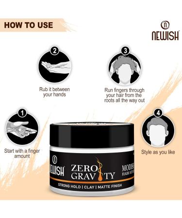 Buy Newish Zero Gravity Hair Wax Clay for Men Strong Hold & High Shine Pomade | 3.5 Fl Oz Hair Styling Putty - Buy Online on GoSupps.com