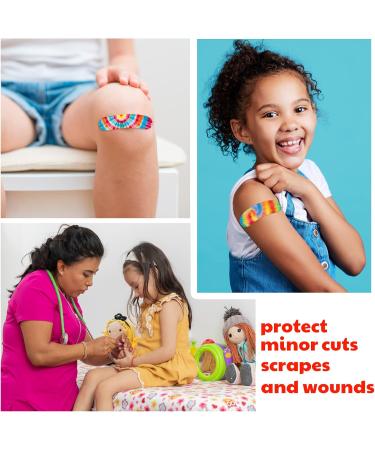 Colorful Tie Dye Adhesive Bandages for Kids & Adults - Fun First Aid for Cuts & Scrapes (200 Pcs - Buy Online on GoSupps.com