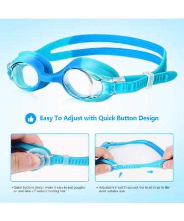 Starweh Children's Swimming Goggles 2 Pack - Anti-Fog Waterproof Soft Silicone Glasses for Ages 3-14 - Blue & Purple - Buy Online on GoSupps.com