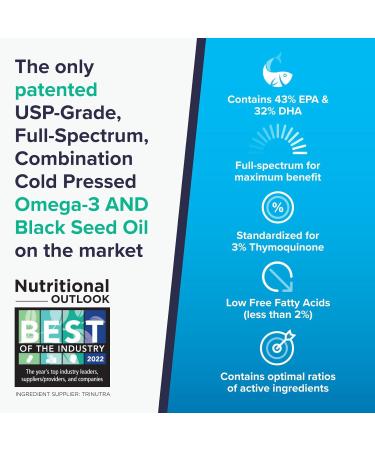 OmegaQuin High Potency Dietary Supplements for Heart Brain & Joint Support | Advance Formula of Cold Pressed Black Seed Oil with VivoMega Fish Oil | Omega 3 Supplements for Women & Men 60 Softgels 60 Count (Pack of 2) - Buy Online on GoSupps.com