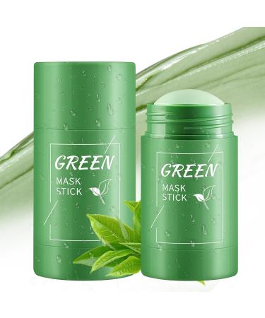 2 pi ces Green Tea Mask Stick Masque Visage Th Vert Point Noir Nettoyage en Profondeur R duit les Pores Contr le du S bum Soin Hydratant Tous Types de Peau pour Hommes et Femmes Green - 2-pack