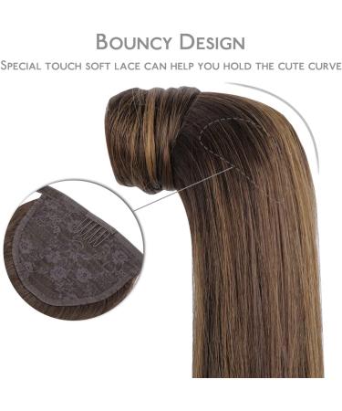 WENNALIFE Ponytail Extension Human Hair 18 Inch 80g Balayage Dark Brown Mixed Chestnut Brown In Ponytail Hair Extensions Wrap Around Real Hair Ponytail Extension Hair Pony Tails Extensions Hairpieces 18 Inch-80g #2/6/2 Dark Brown Mixed Chestnut Brown - Buy Online on GoSupps.com