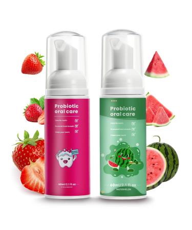 Kids Foam Fluoride Free Toothpaste with Strawberry and Watermelon Mint Flavor