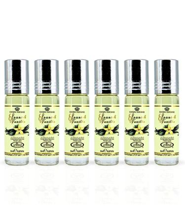 Al-Rehab Spanish Vanilla Perfume Oil 6ML (0.2 Oz) (BOX OF 6) - Arabian Perfume Oils For Women - Long Lasting Concentrated Perfume Oil - A Luxurious Soft & Sweet Women's Fragrance For An Elegant Touch Spanish Vanilla (Box of 6)