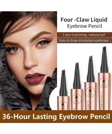 Gray Black Eyebrow Pencil Micro-Fork Tip Brow Pen - Waterproof & Long-Lasting - Buy Online on GoSupps.com