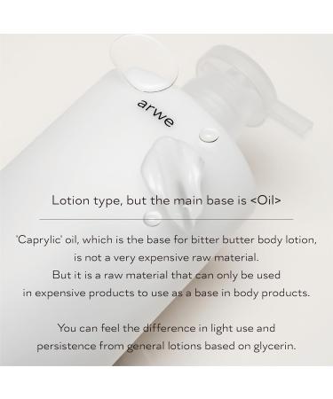 arwe Bitter Butter Ceramide Body Lotion 13.5 fl oz (400 ml) Naturally Derived Body Cream 24 Hours Moisturizing Sensitive Skin Soothing Care Perfume Scent Large Capacity Milk Lotion - Buy Online on GoSupps.com