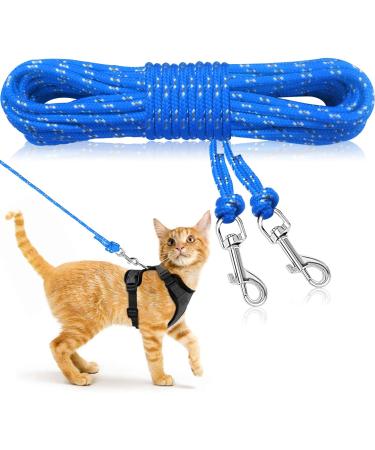Ranypet Reflecting Long Line for Cats 15m/ 50ft Disappearing Line Hof Hof Long Long long -lasting safe extension lines for kittens puppies rabbits and small animals 15m/ 50ft blue