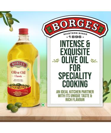 Borges Classic Olive Oil Edible Premium Grade Ideal For Specialty cooking Mediterranean dishes like pizza pasta Healthy Cooking Oil For Daily Use - 2L - Buy Online on GoSupps.com