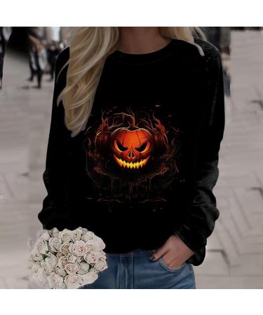 Halloween Costumes Printed Fashionable Casual Long Sleeved Zipper Round Neck Hoodies Sweater Tops Black Small - Buy Online on GoSupps.com