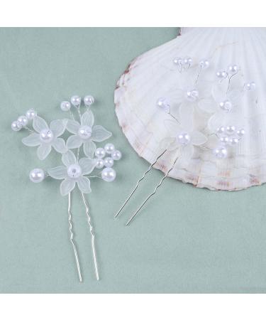 Allereya Pearl Wedding Hair Pins Hair Clip Pearl Flower Hair Pins Hair Clip Silver Pearl Bridal Headpiece Decorative Bobby Pins Head Clip Pearl Bridal Hair Accessories for Women and Girls (Silver B) Floral - Buy Online on GoSupps.com