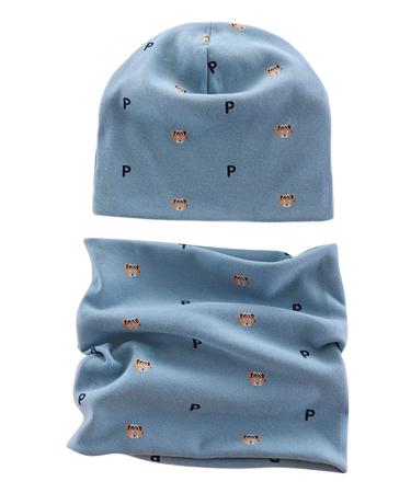 VUCDXOP Baby Children's Cotton Hat Scarf Set Winter Boys Girls Beanie Hats + Tube Scarf Set of 2 Autumn Winter Soft Cotton Beanie Hat Neckerchief Round Scarf Neck Warmer Set Color #6 S (Geeignet f r 0-6 Months Baby)