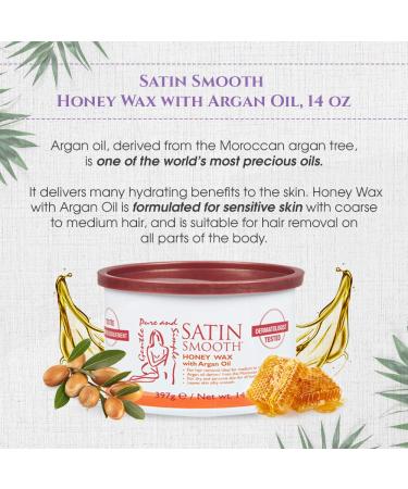 Satin Smooth Honey Wax with Argan Oil - 14 oz | Perfect for Smooth Skin | International Shipping Available - Buy Online on GoSupps.com