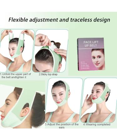 V Line Lifting Mask with Chin Strap - Double Chin Reducer & Face Shaper for Women - Green - Buy Online on GoSupps.com