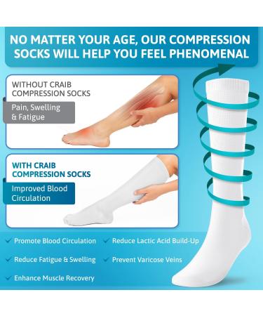 Buy 5 Pairs 3XL Graduated Compression Socks 15-20 mmHg | Best All-Day Support for Men & Women - International Shipping Available - Buy Online on GoSupps.com