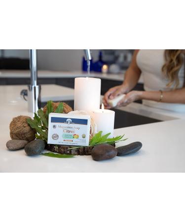 Health and Wisdom Magnesium Citrus Soap Bar 4oz | Pure Magnesium Essential Oil and Aloe Vera | Moisturizing Hand & Shower Soap - Buy Online on GoSupps.com