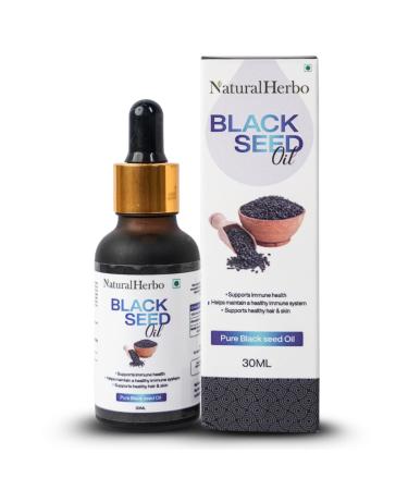 Pure Black Seed Oil 30ml (1 Fl Oz) Cold Pressed Nigella Sativa Herbal Oil for Skin, Hair, Scalp, Joint & Heart Support, Non-GMO Natural Supplement