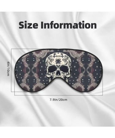 Skull Yoga & Flower Print Unisex Eye Mask | Soft Comfortable Light-Blocking Sleep Mask for Travel & Relaxation - Buy Online on GoSupps.com