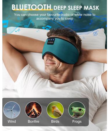 LC-dolida Bluetooth Sleep Mask with Headphones | 10-14 Hours Playtime | 100% Blackout Eye Covers | Zero Pressure Eye Mask | Includes Travel Bag and Earplugs - Turquoise Blue - Buy Online on GoSupps.com