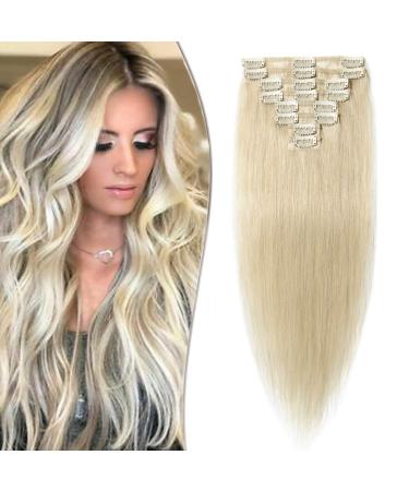 SEGO Hair Extension Real Hair Clip in Extensions 8 Pcs 100% Human Thickened Soft Silky Smooth Real