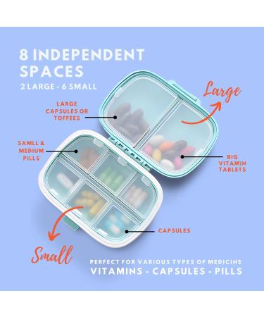 Moisture Proof Pocket Pharmacy | Travel Medicine Organizer Pill Pockets & Cutter for Pills & Vitamins (Blue - Buy Online on GoSupps.com