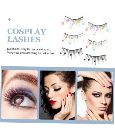 FRCOLOR 9 Pairs sequin false eyelashes colored lashes cosplay lashes color lashes pride makeup colored eyelashes lashes with color pride outfit Imitation Miss make up flower stickers - Buy Online on GoSupps.com