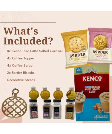 Iced Coffee Gift Set - 8x Kenco Iced Latte Sachets Coffee Topper Coffee Syrup Border Coffee Biscuits - Gift for Coffee Lover Coffee Gifts for Men Get Well Soon Gift Coffee Hampers for Women Salted Caramel 19 Piece Set - Buy Online on GoSupps.com