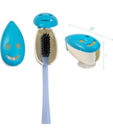 AUEAR 8 Pack Smile Face Toothbrush Head Cover Caps - Portable, Cute & Protective for Home, Travel & Outdoor Camping - 4 Colors - Buy Online on GoSupps.com