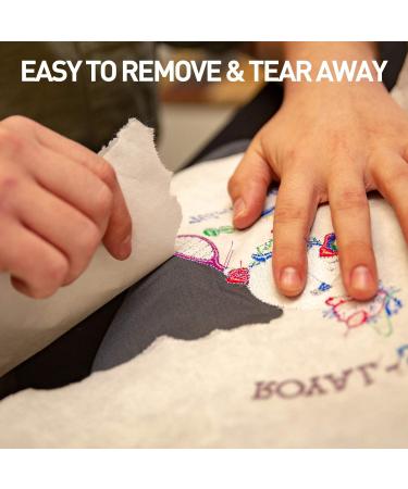 Seneme Medium 1.8oz Tear Away Stabilizer 8x8 - 100 Precut Sheets for Embroidery Backing - Machine and Hand Sewing - Fits 4x4 and 6x6 Hoops - Buy Online on GoSupps.com