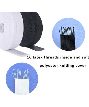 Sewing Elastic Band 1 Inch x 33FT White with Soft Tape Measure - High Elasticity Knit Stretch Band for Clothes, Wigs, Waistband - DIY Crafts - Buy Online on GoSupps.com